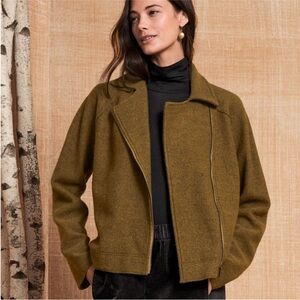 EILEEN FISHER Wool Moto Jacket With Zip Front